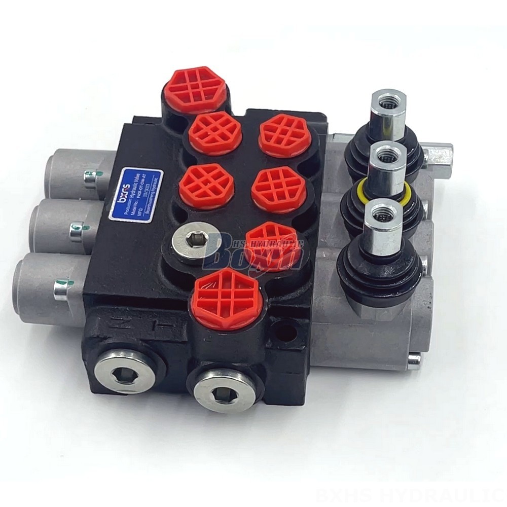 Solenoid Hydraulic Directional Control Valve P40 Manual 3 Spool Monoblock Directional Valve detail image