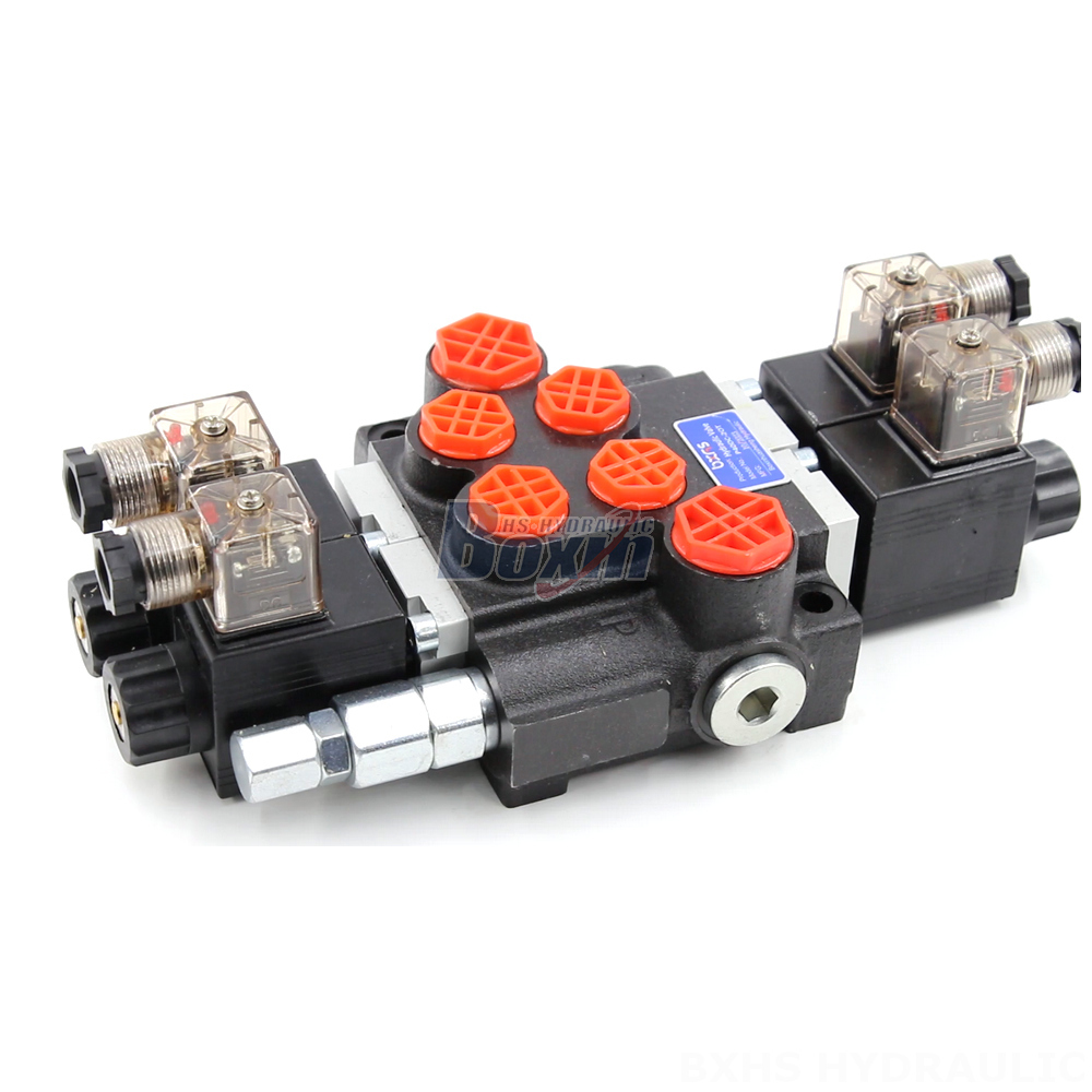 5 Spool Directional Control Valve P40 Solenoid 2 Spool Monoblock Directional Valve Manufacturing detail image