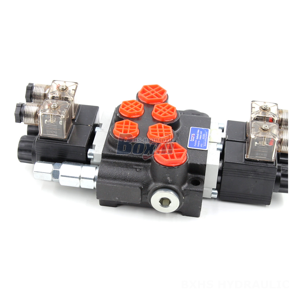 Sectional Hydraulic Control Valves Customized P40 Solenoid 2 Spool Monoblock Directional Valves detail image