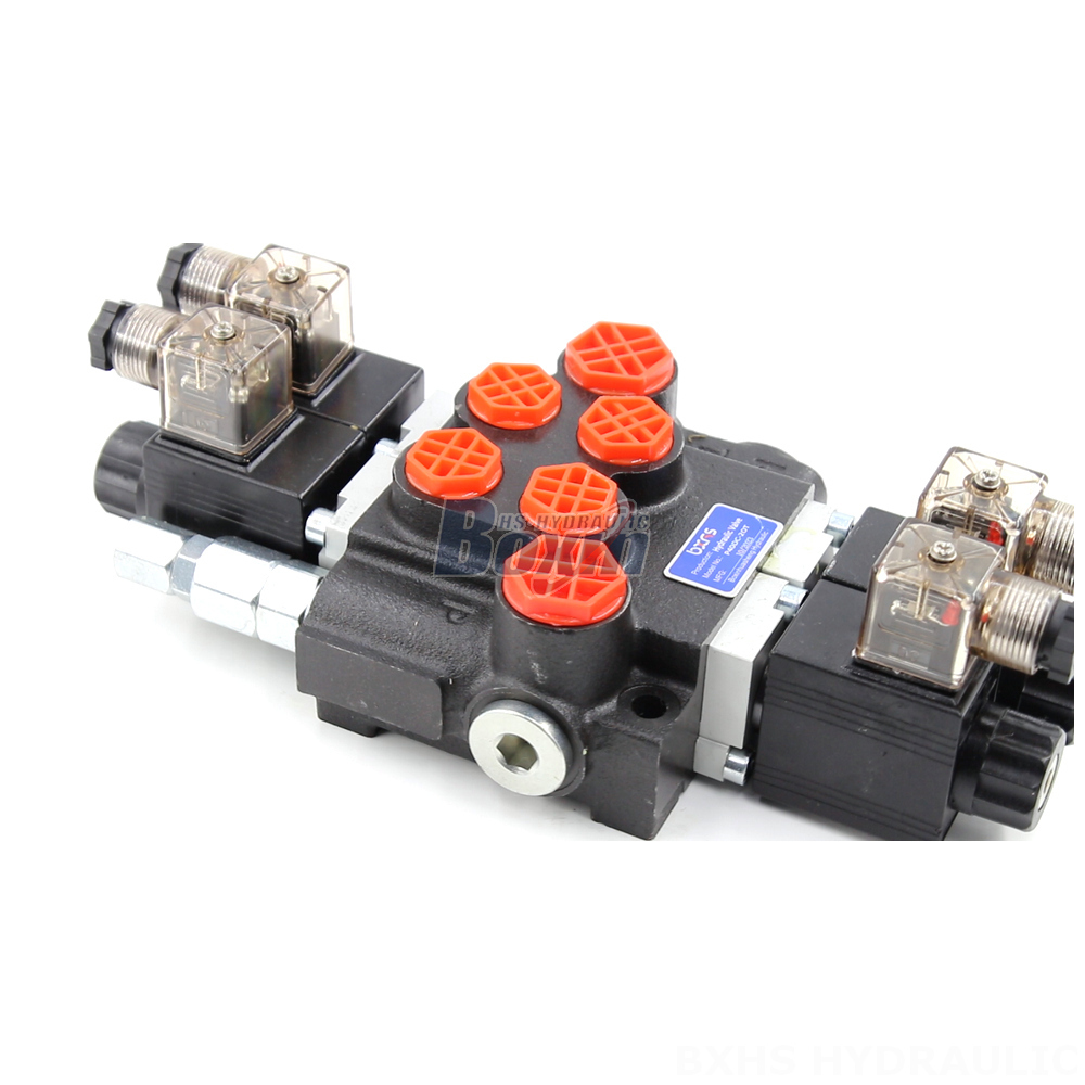 5 Spool Directional Control Valve P40 Solenoid 2 Spool Monoblock Directional Valve Manufacturing detail image