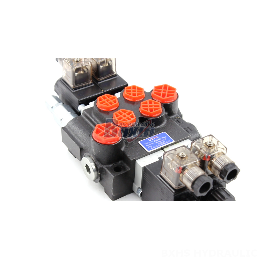 Sectional Hydraulic Control Valves Customized P40 Solenoid 2 Spool Monoblock Directional Valves detail image