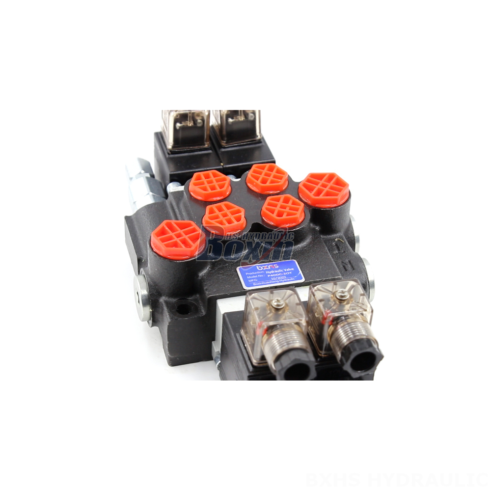5 Spool Directional Control Valve P40 Solenoid 2 Spool Monoblock Directional Valve Manufacturing detail image