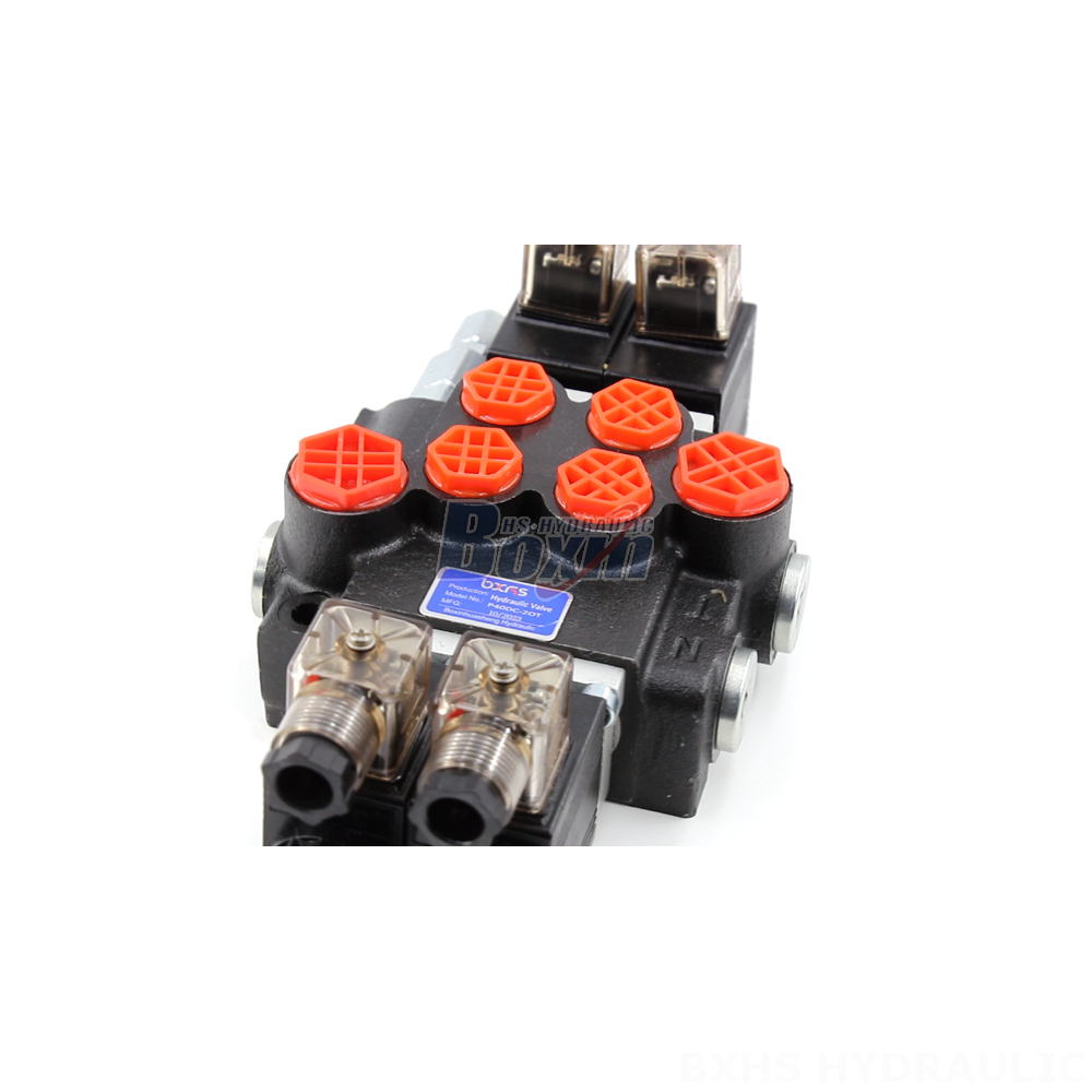 Sectional Hydraulic Control Valves Customized P40 Solenoid 2 Spool Monoblock Directional Valves detail image