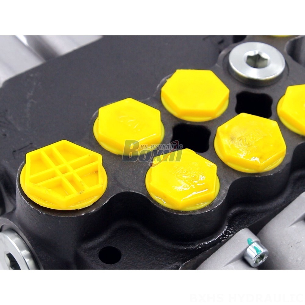 Hydraulic On-off Solenoid Valve Manual 3 Spool Monoblock Directional Valve | P80-G12-G34-AT-2OT detail image