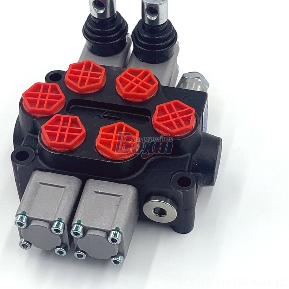 Dual Spool Hydraulic Valve Q45 Manual 2 Spool Monoblock Directional Valve | Premium Hydraulics detail image