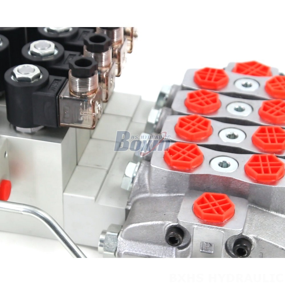 SD8-PG2 Electro-Hydraulic 4 Spool Sectional Directional Valve - Factory Direct detail image