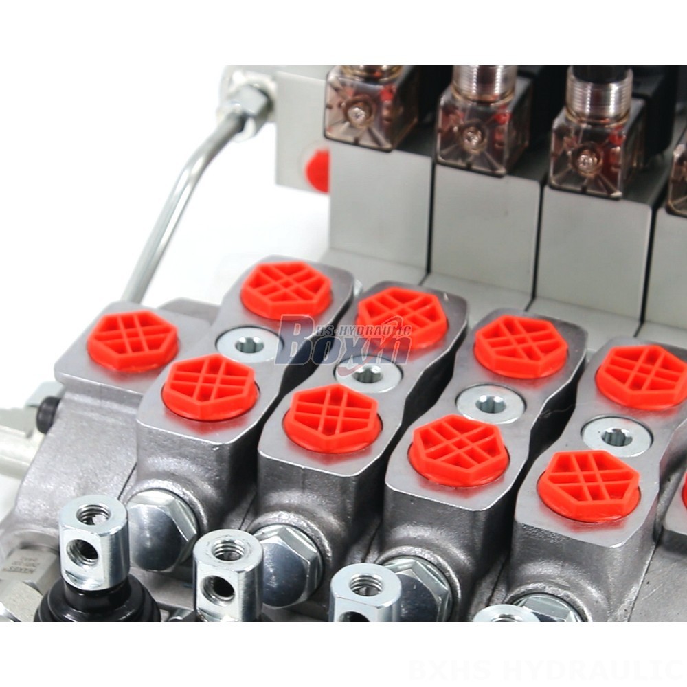 SD8-PG2 Electro-Hydraulic 4 Spool Sectional Directional Valve - Factory Direct detail image