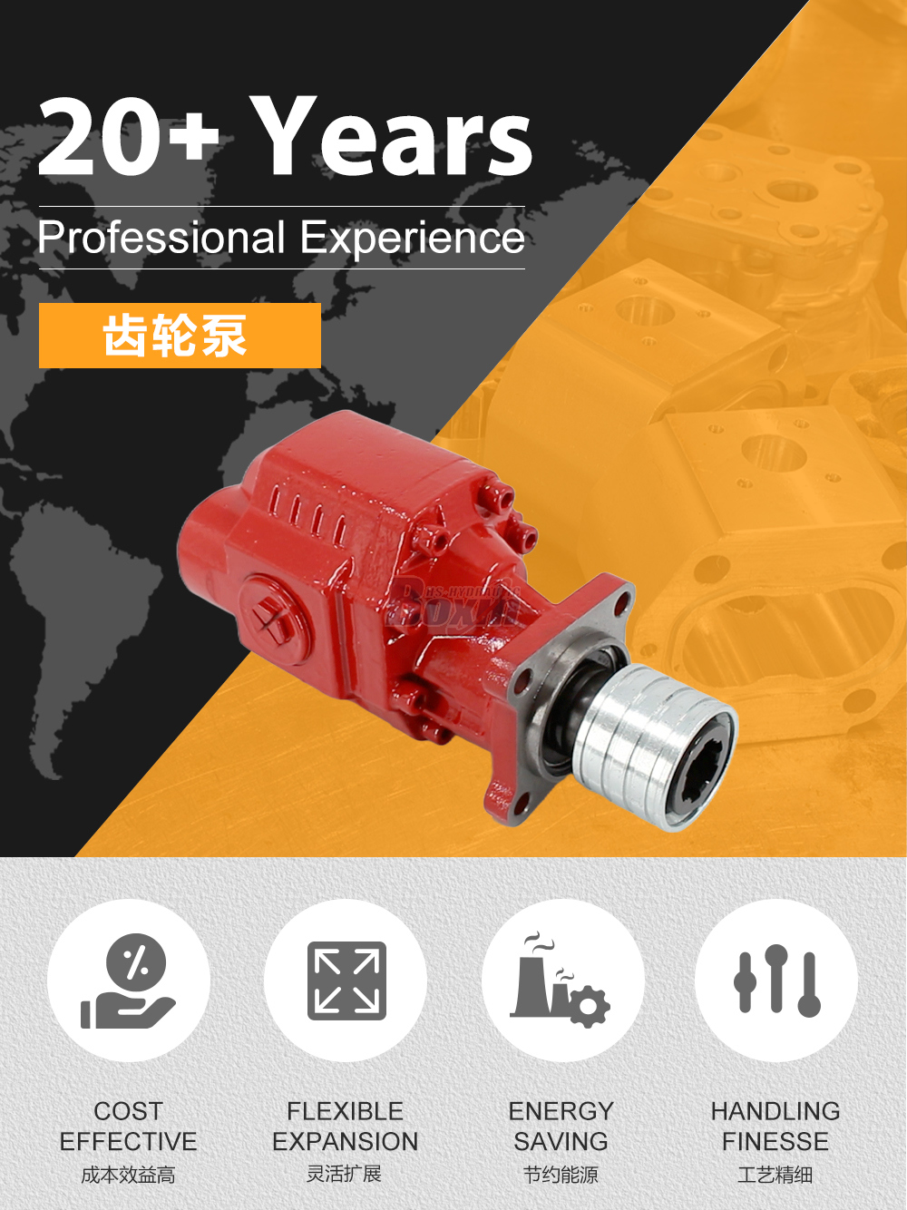 CBHW2080KH 80 毫升/转 25 MPa (3625 psi) 液压齿轮泵