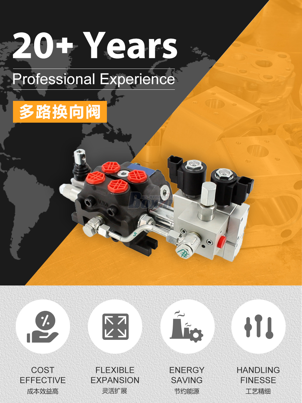 DCV60 电液控 1 联 分块式方向阀