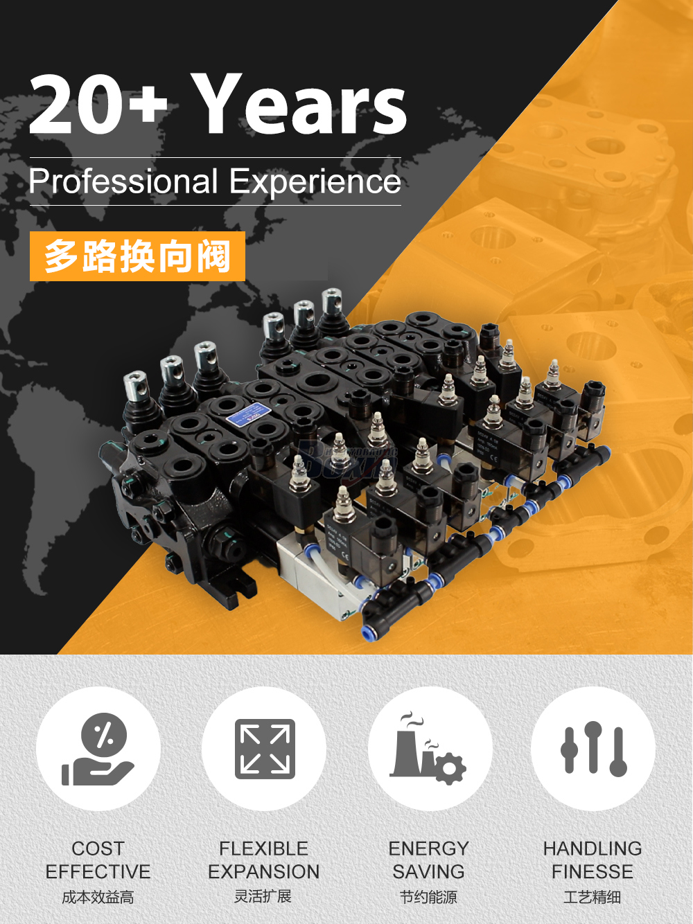 DCV60 电气控 6 联 分块式方向阀