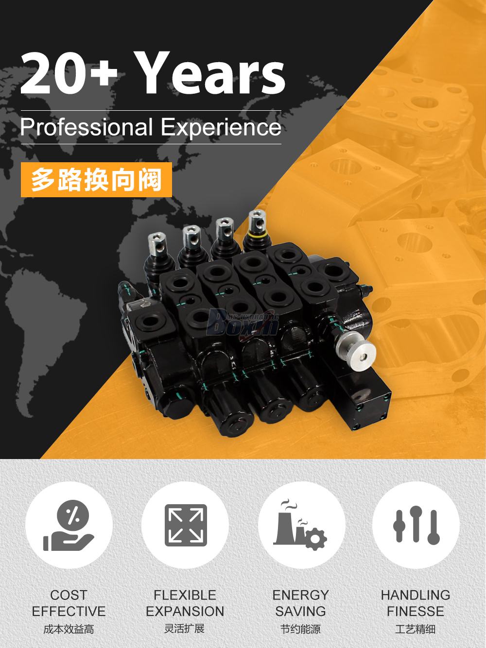 SD8-OTAMW 手控 4 联 分块式方向阀