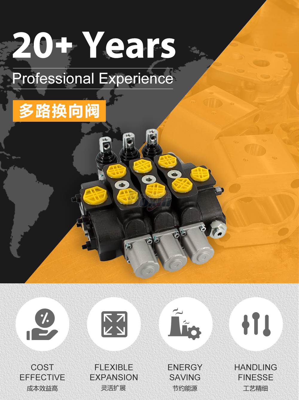 SD8 手控 3 联 分块式方向阀