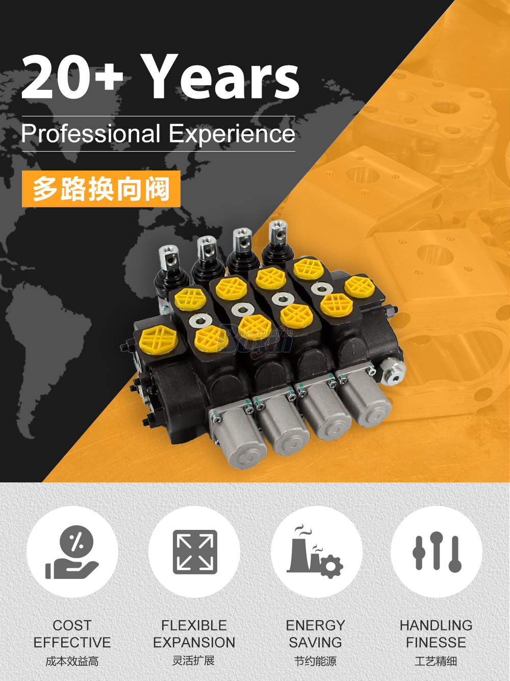 SD8 手控 4 联 分块式方向阀