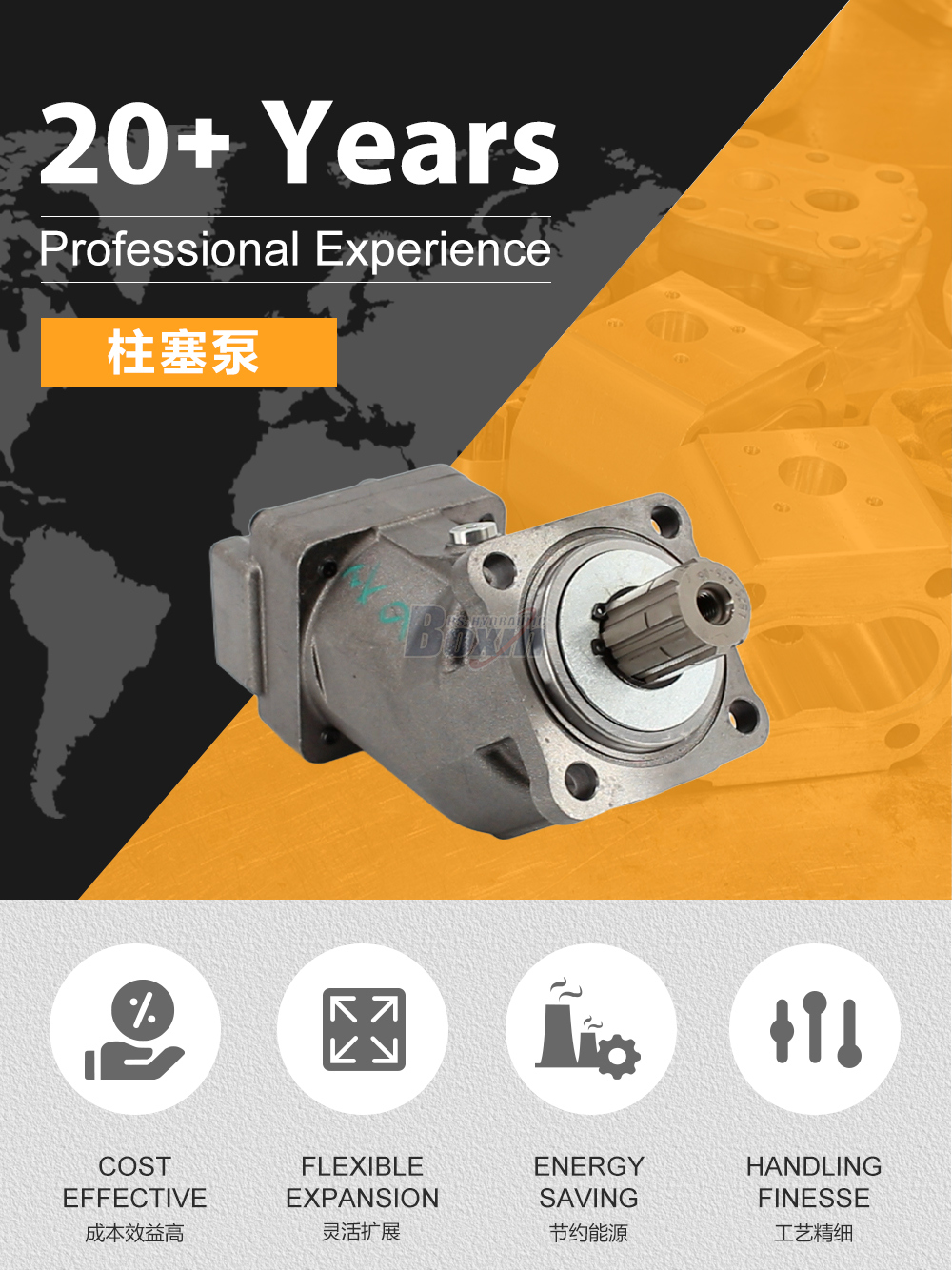 XPI-108L 108 毫升/转 38 兆帕 (5511 磅/平方英寸) 液压柱塞泵
