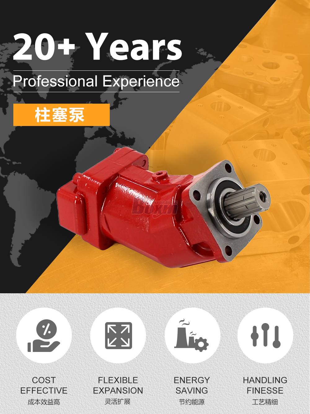 XPI-63L 63 毫升/转 38 兆帕 (5511 磅/平方英寸) 液压柱塞泵
