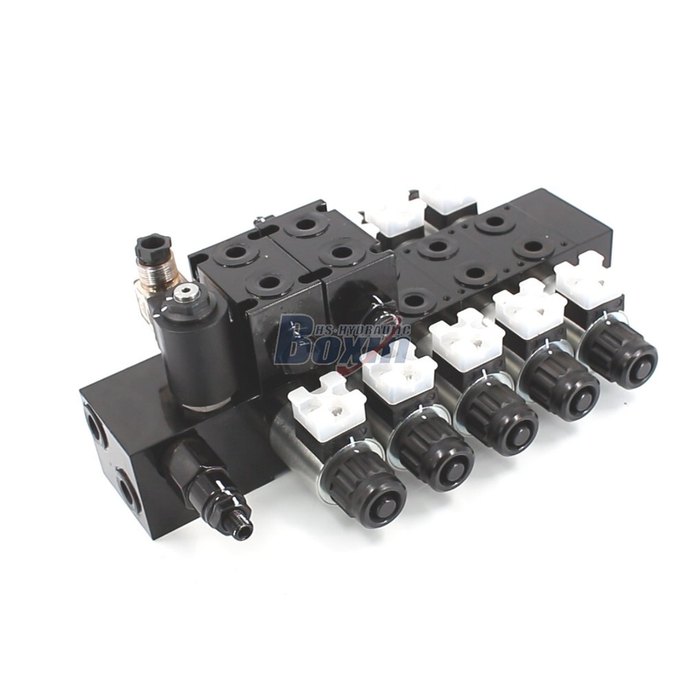 Industrial Grade DCV56-H 5 Spool Solenoid Operated Sectional Control Valve cover photo