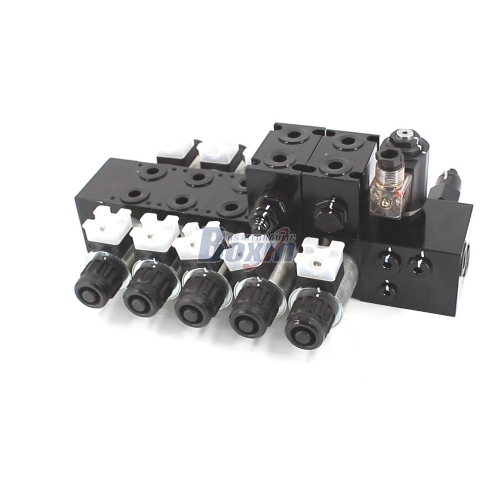 Customizable OEM/ODM DCV56-H Solenoid 5 Spool Sectional Directional Valve Service main image