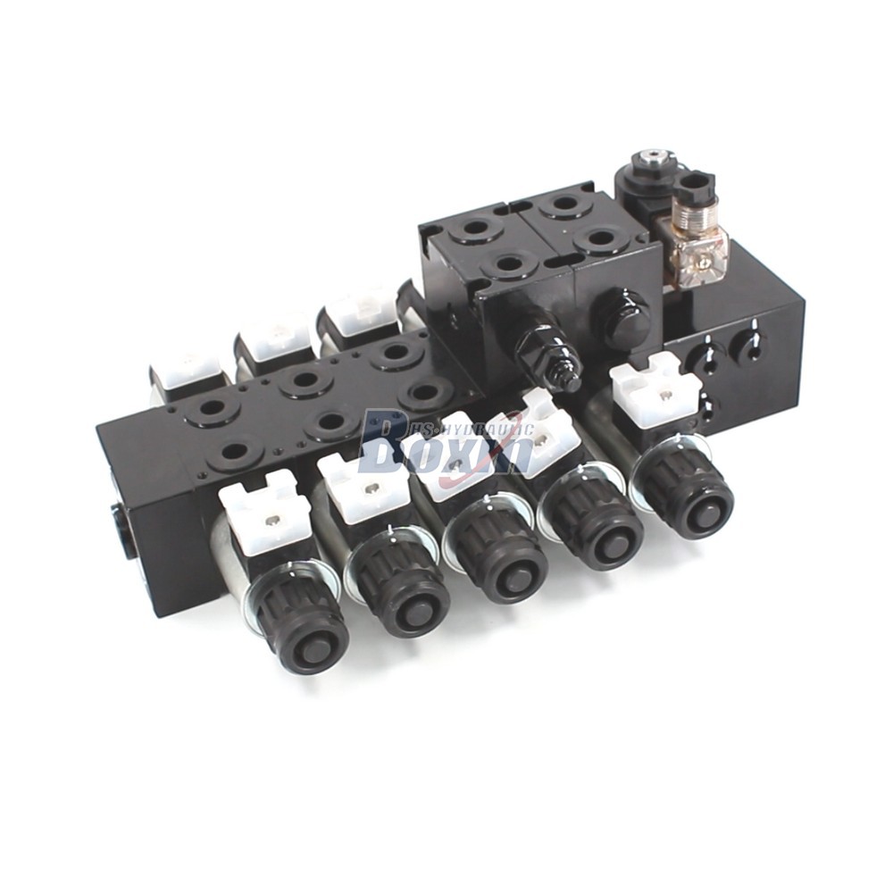 Customizable OEM/ODM DCV56-H Solenoid 5 Spool Sectional Directional Valve Service main image