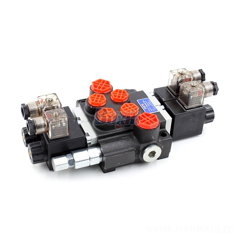 Sectional Hydraulic Control Valves Customized P40 Solenoid 2 Spool Monoblock Directional Valves main image