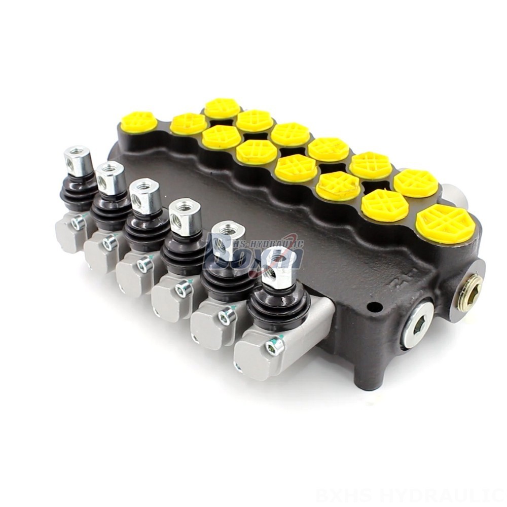 Hydraulic Diverter P80-G12-G34-6OT Manual 6 Spool Monoblock Directional Valve Manufacturer cover photo