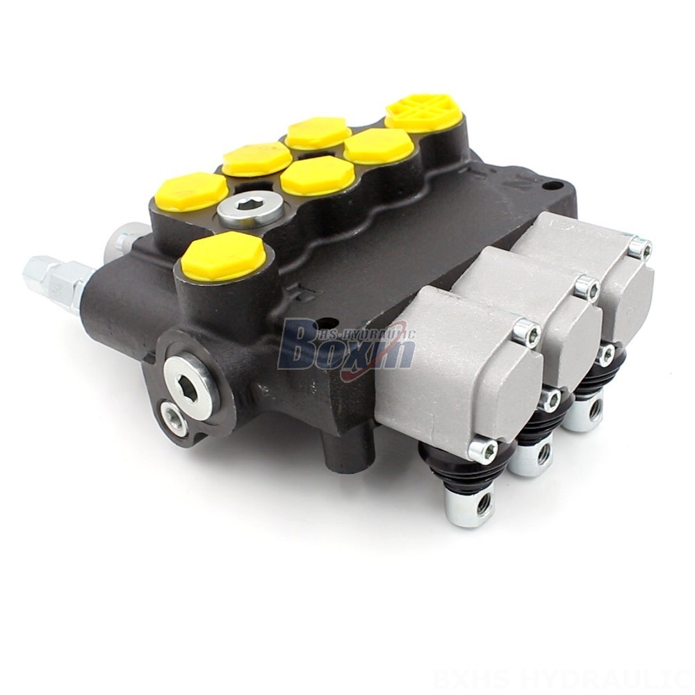 Hydraulic On-off Solenoid Valve Manual 3 Spool Monoblock Directional Valve | P80-G12-G34-AT-2OT main image