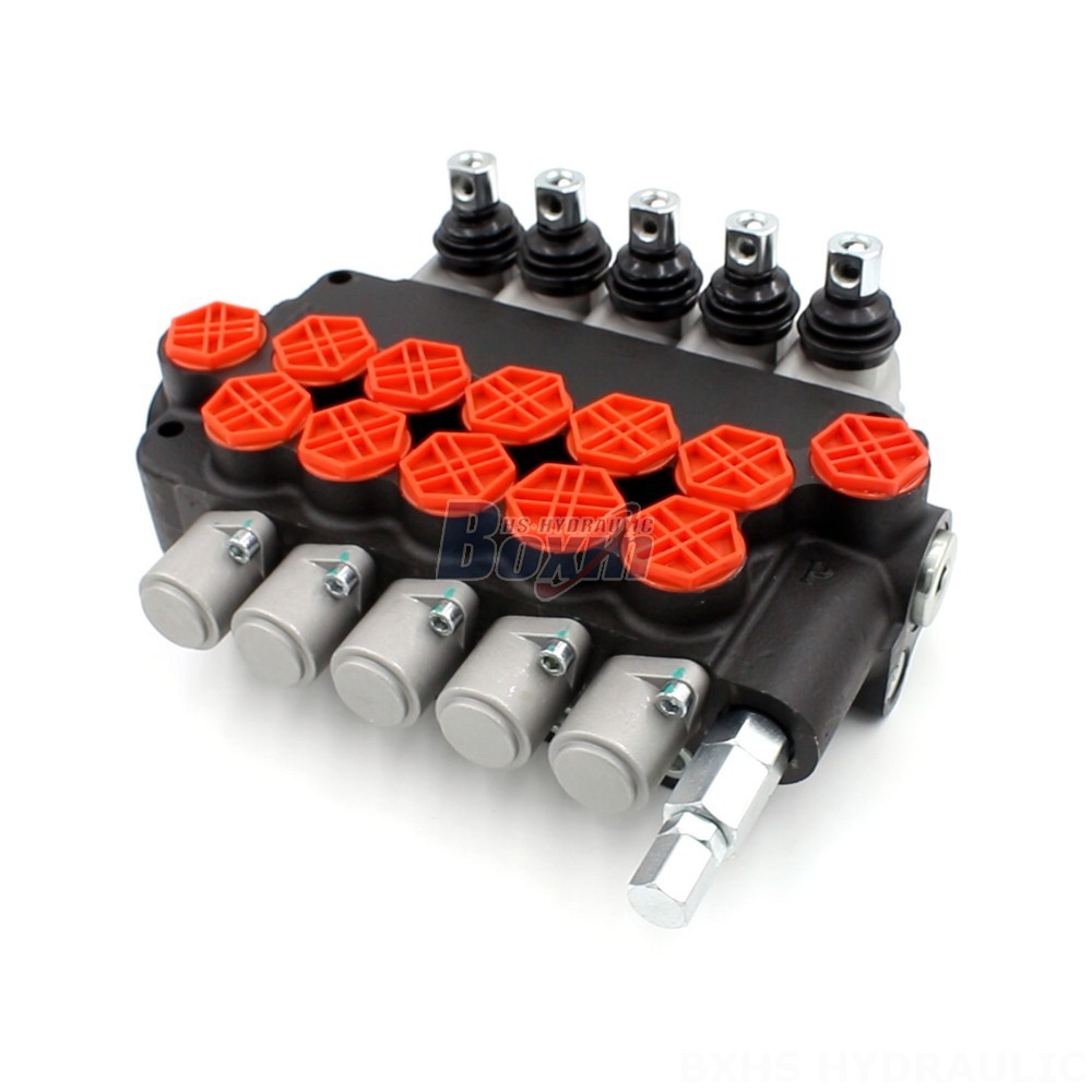 Valves Cutting Machine P80-G34-5OT Manual 5 Spool Monoblock Directional Valve Supplier China main image