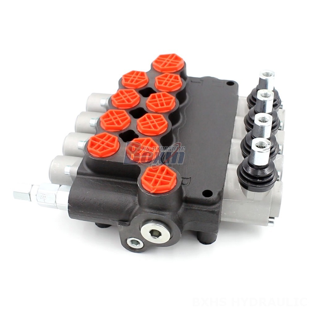 3 Way Spool Shut Off Valve Hydraulic P80-G34-G12-4OT Manual 4 Spool Monoblock Directional Valve cover photo