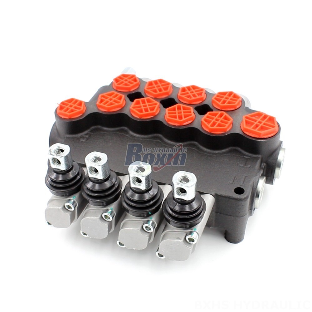 3 Way Spool Shut Off Valve Hydraulic P80-G34-G12-4OT Manual 4 Spool Monoblock Directional Valve main image