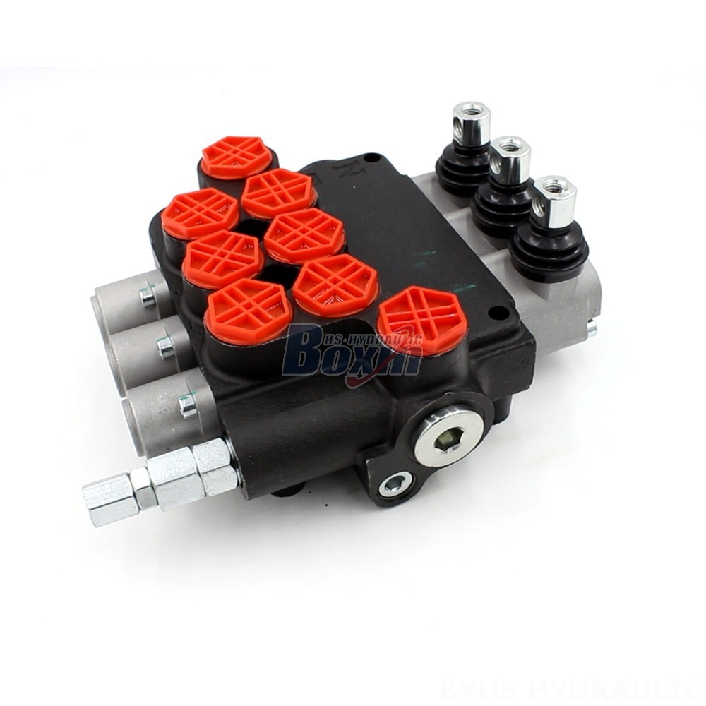 Hydraulic Flow Control Valve With Relief P80-G34-OT Manual 3 Spool Monoblock Directional Valve main image