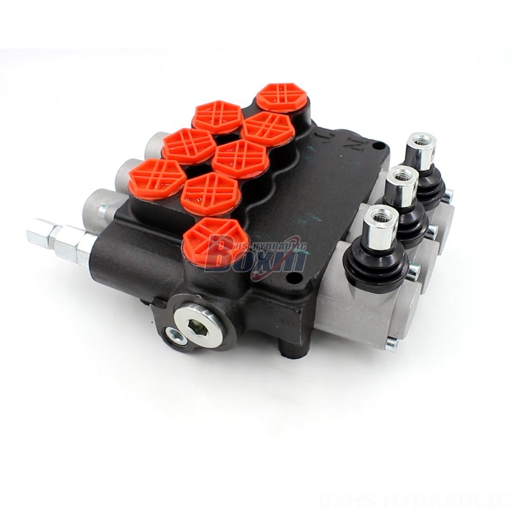 Hydraulic Flow Control Valve With Relief P80-G34-OT Manual 3 Spool Monoblock Directional Valve main image