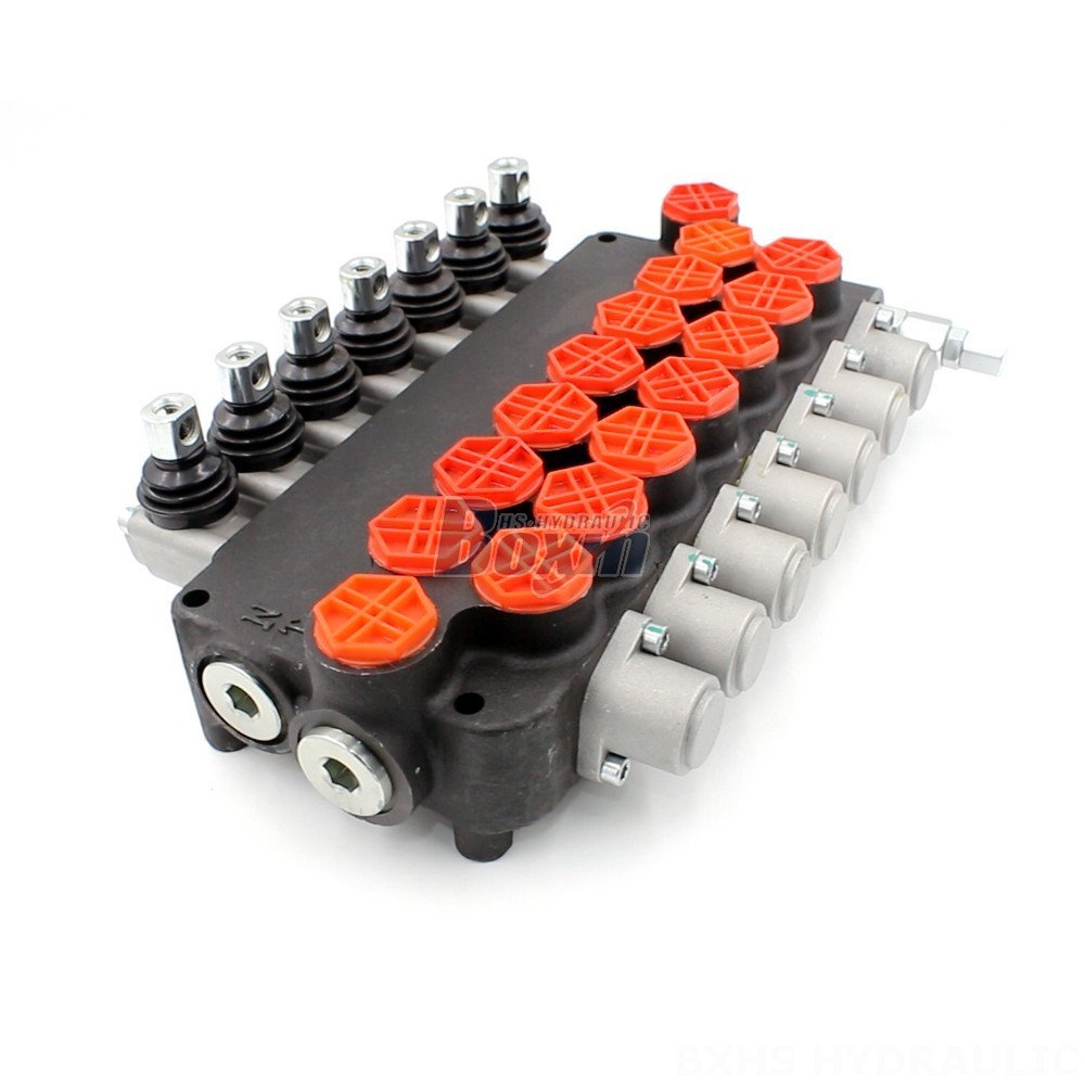 P80-G34-OT Manual 7 Spool Monoblock Directional Valve: Hydraulic Control Solutions main image
