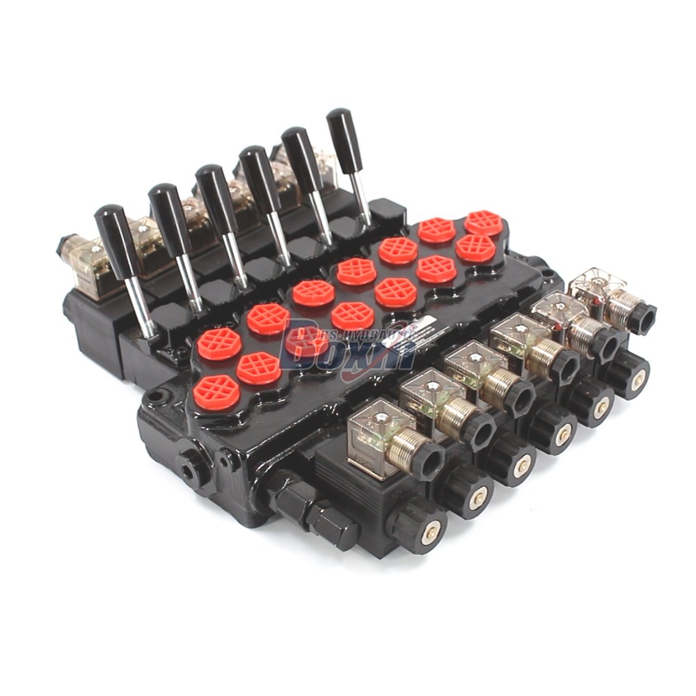 SD5-PG2 Solenoid Controlled 6 Spool Hydraulic Monoblock Valve main image